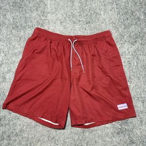 Bamboo Ave Boundless Men's Hybrid Shorts 2XL Cayenne Red White Patch Logo